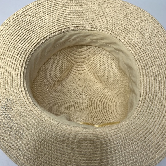 Natural and black straw hat - Picture 2 of 2